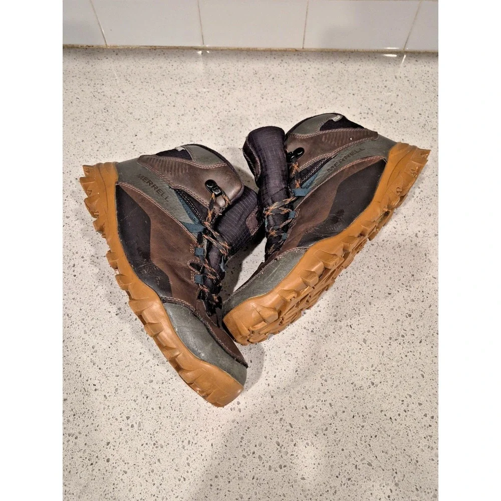 Size 9 Men's Merrell Overlook 6 Ice+ Waterproof Snow Boots Black/Brown